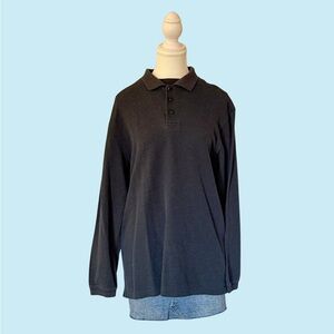 Dark navy Long Sleeve Polo Shirt